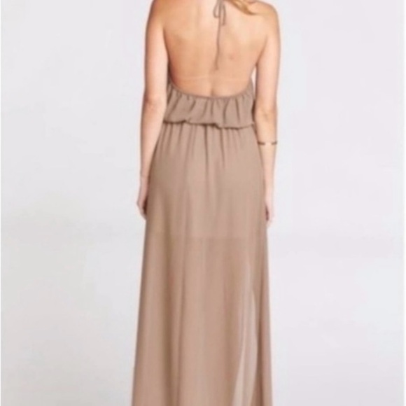 Show Me Your Mumu Heather Halter Dress Dune Chiffon - Picture 2 of 5